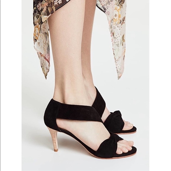 Ulla Johnson Romina Slingback Bow Black Suede Heels Size 38 - Picture 2 of 9